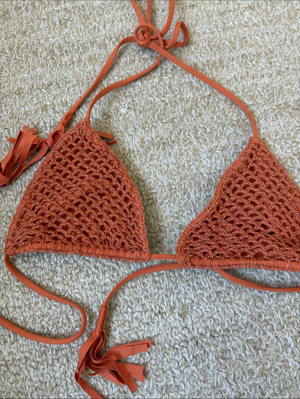 New Acacia crochet bikini top, size large